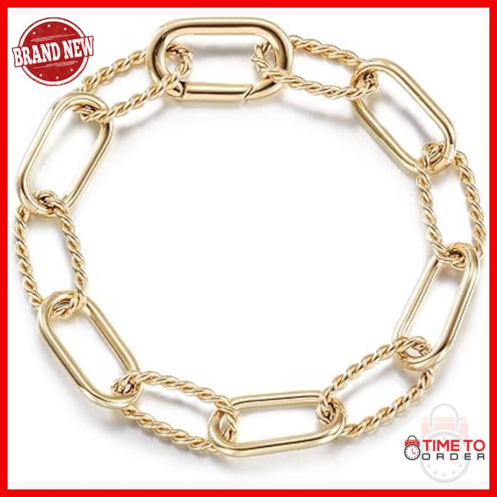 14k Gold Filled Cable Wire Bracelet Adjustable 7.8 Inches Twist Chain